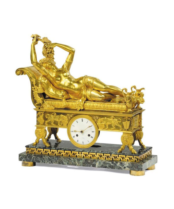 Direttorio clock with bacchante attributed to Antoine André Ravrio