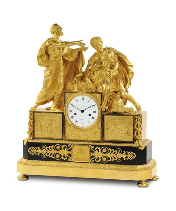Historical clock depicting the story of Lucretia