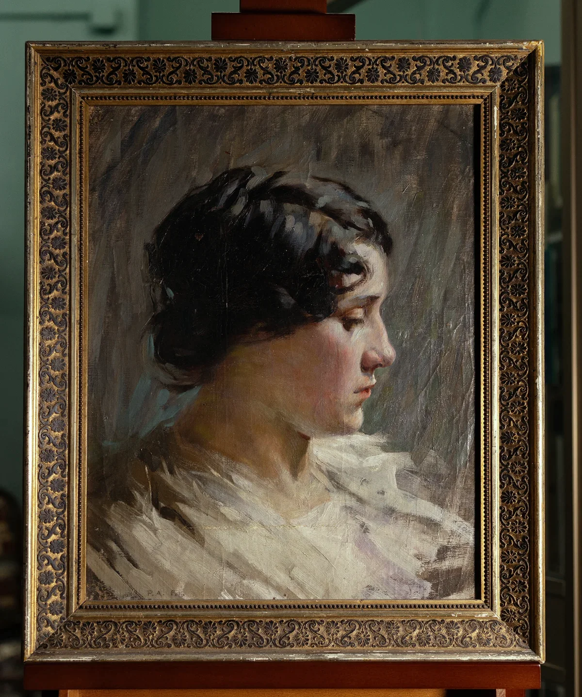 Portrait of a Young Woman in Profile
