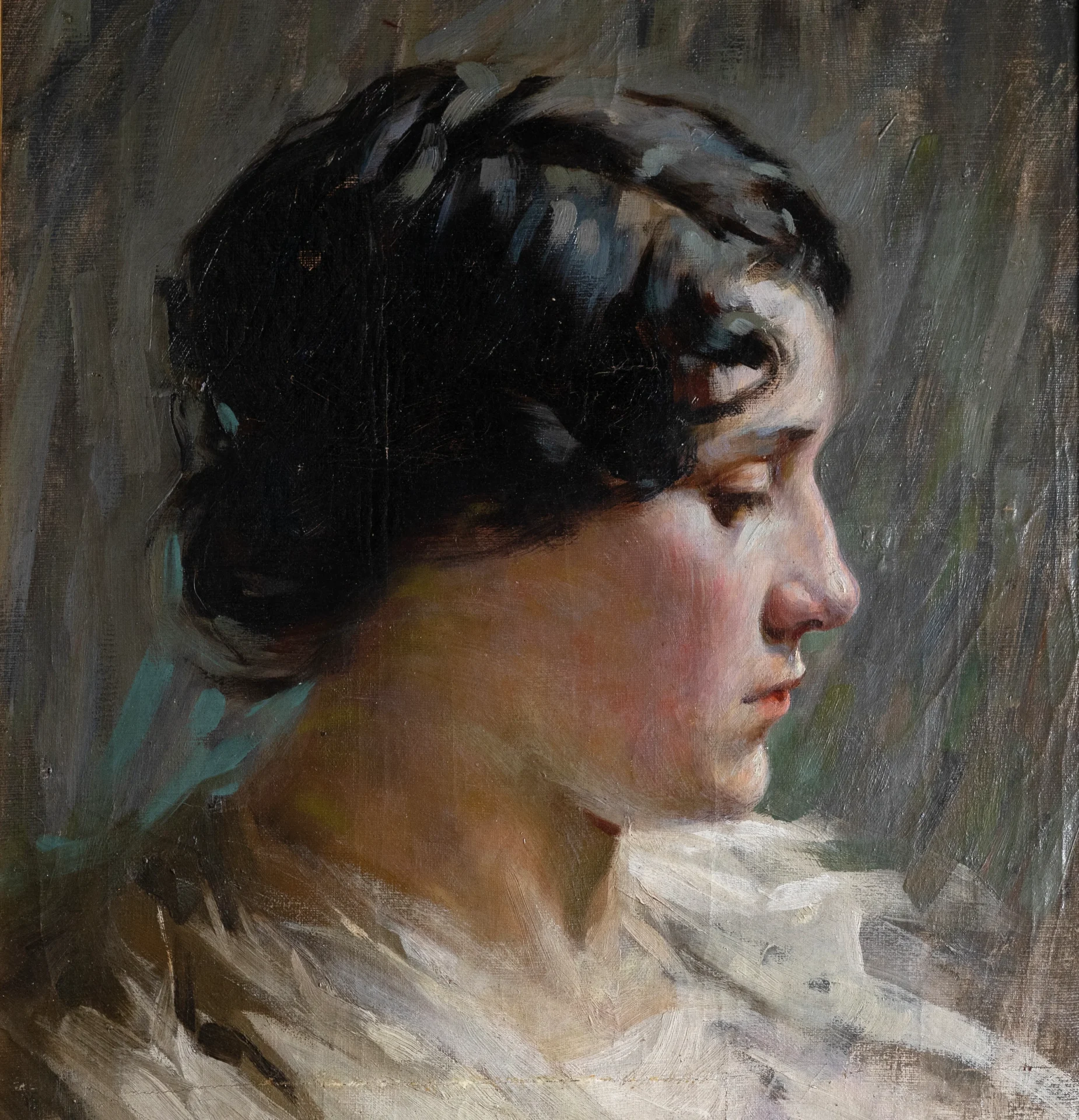 Portrait of a Young Woman in Profile